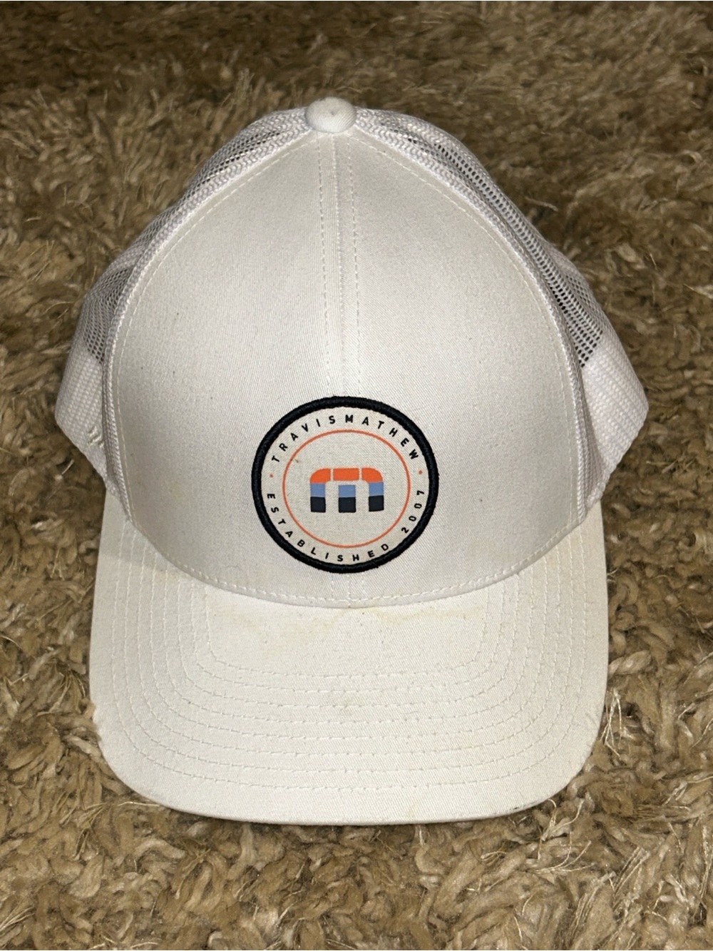 Travis Mathew White Mesh Trucker Hat